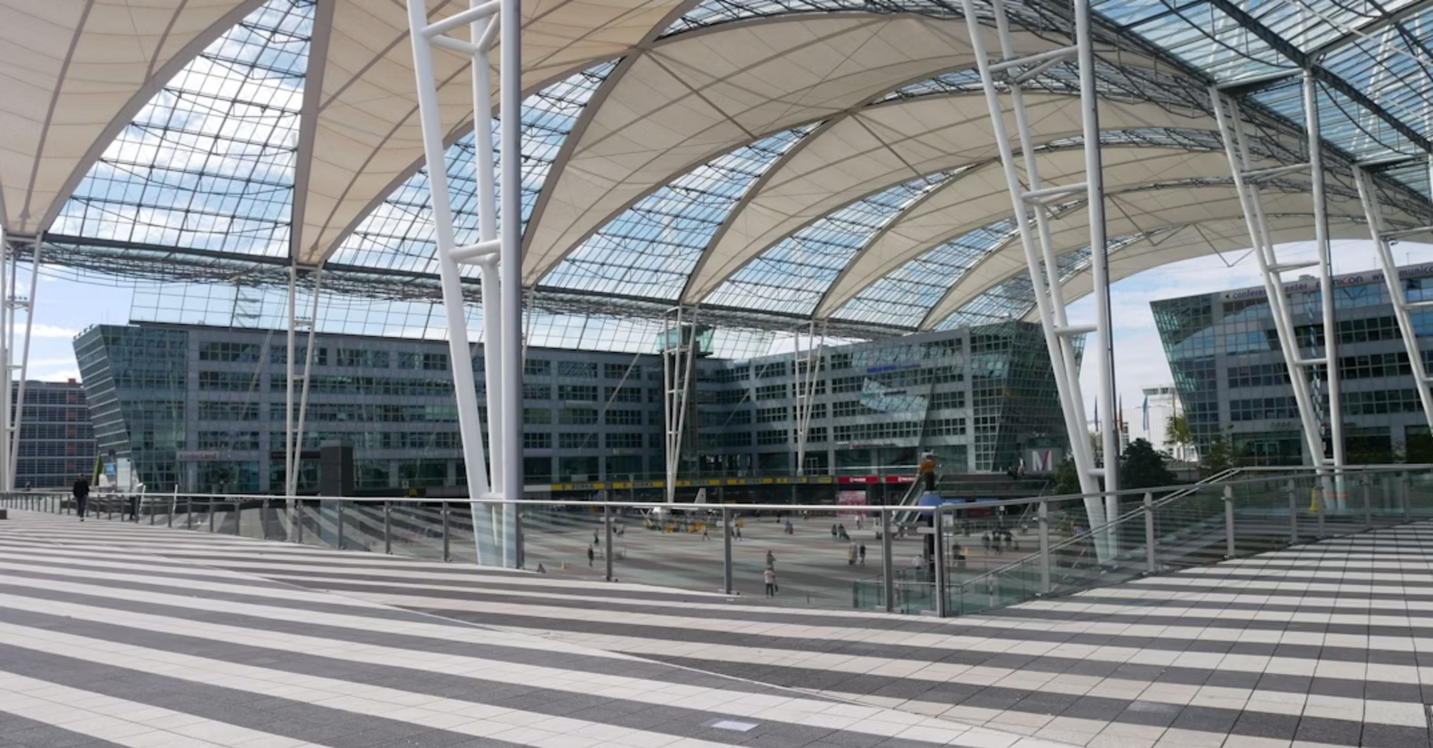 Covered outdoor area at Munich Airport