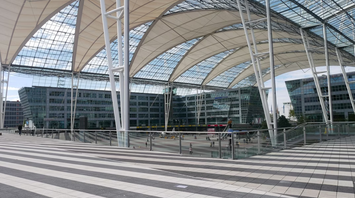Covered outdoor area at Munich Airport