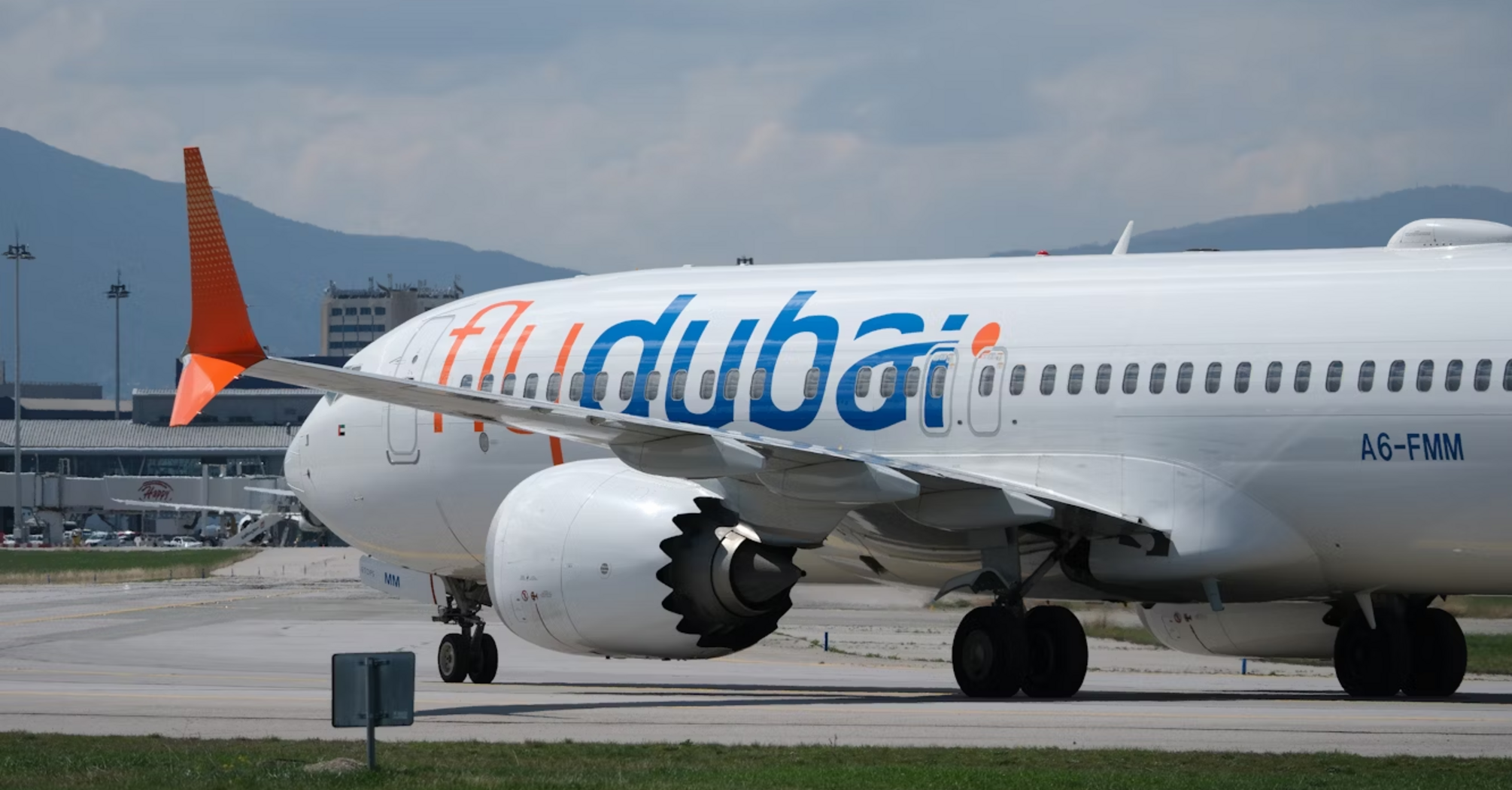 flydubai aircraft on airport runway