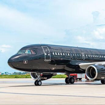 beOnd aircraft taxiing at Velana International Airport