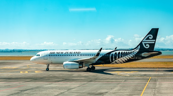 Air New Zealand plane on runway