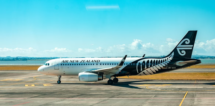 Air New Zealand plane on runway