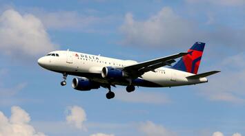Delta Air Lines aircraft preparing for landing