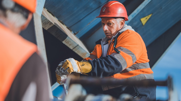 Railway workers performing maintenance during infrastructure upgrade