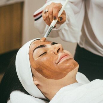 Facial mask applied during spa treatment