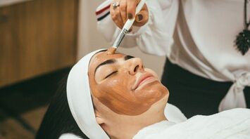 Facial mask applied during spa treatment