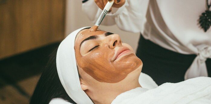 Facial mask applied during spa treatment