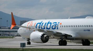 flydubai aircraft on airport runway