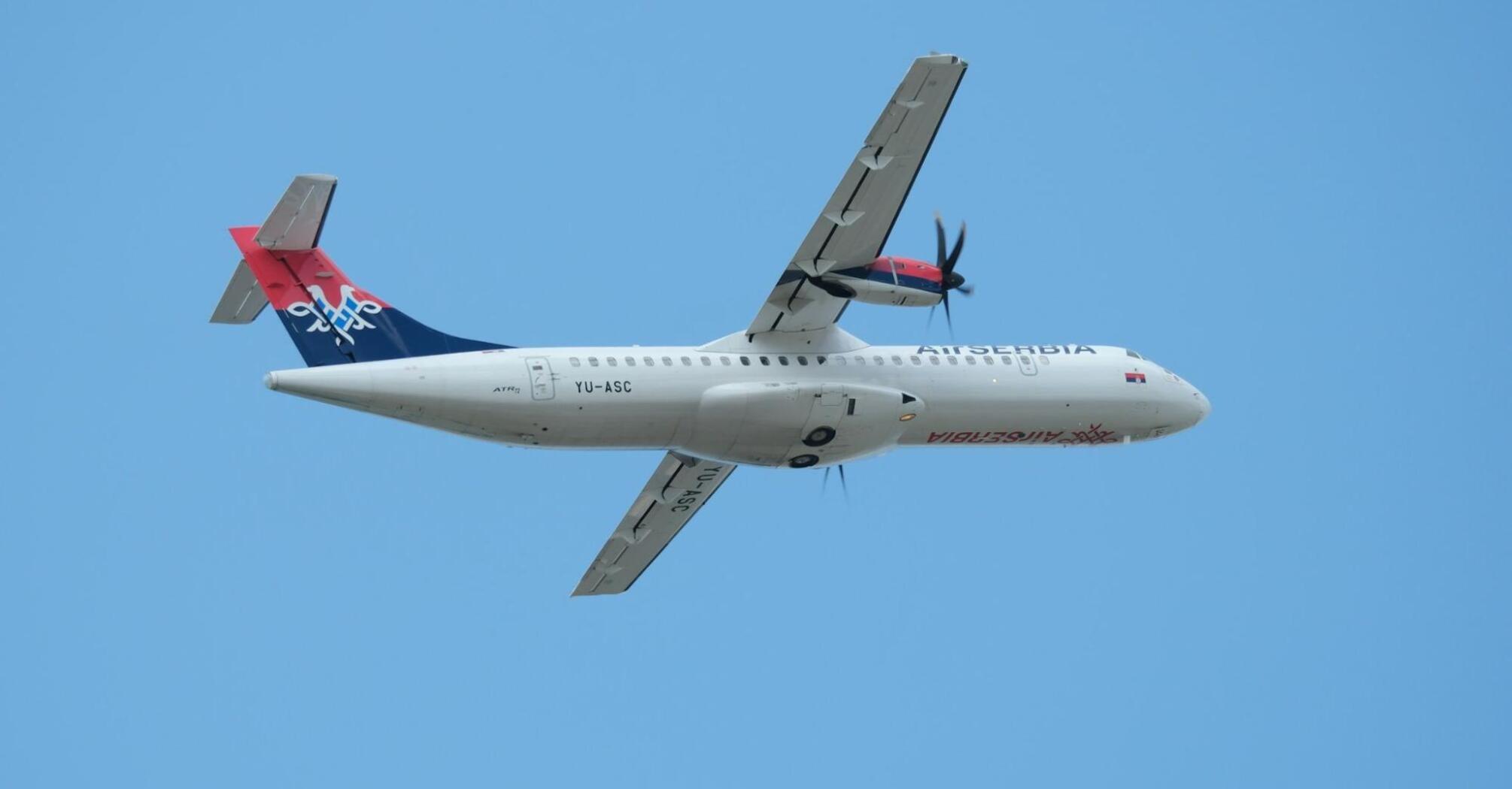 Air Serbia ATR aircraft flying