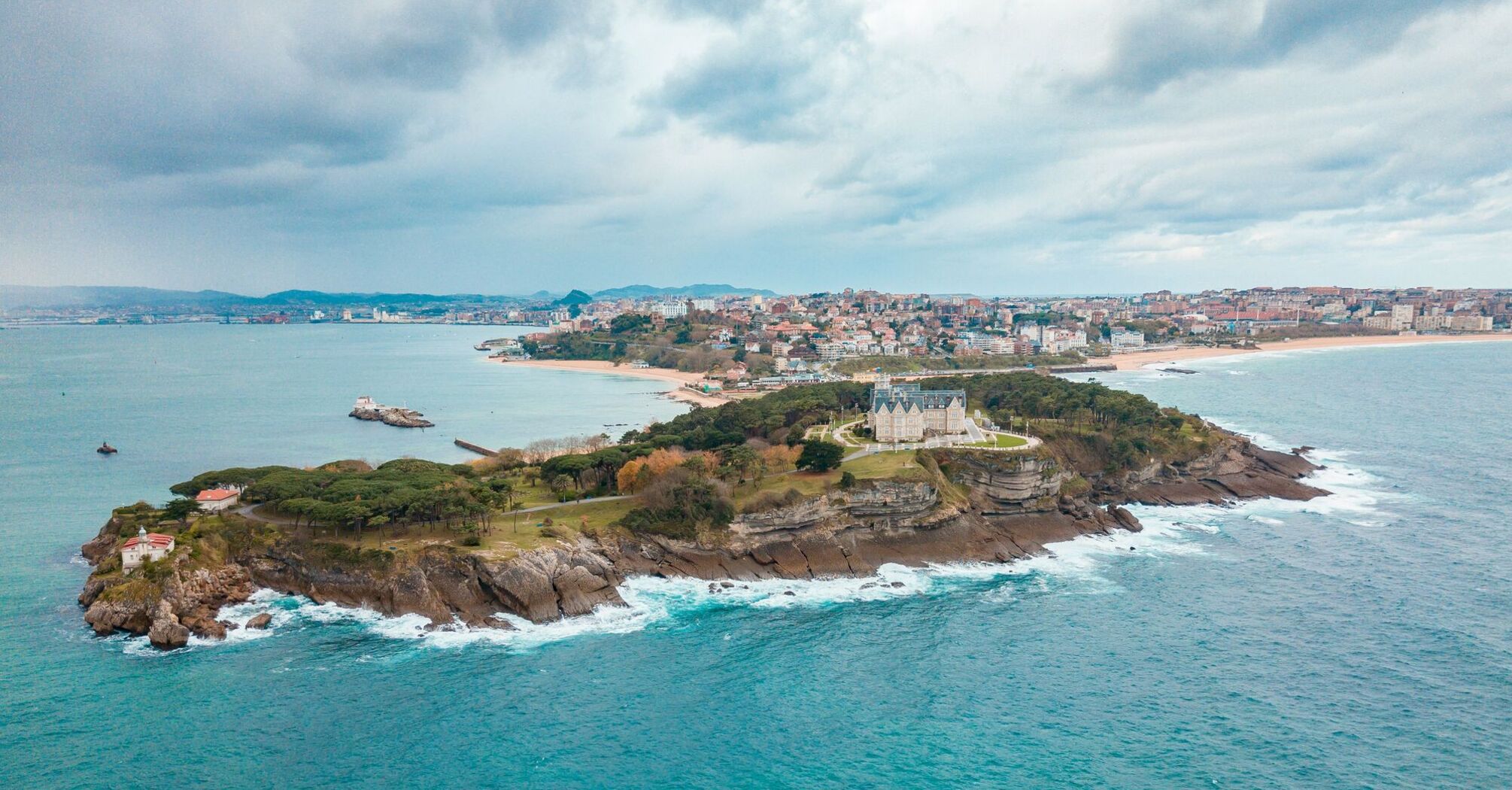 Aerial view of Santander coastline in northern Spain