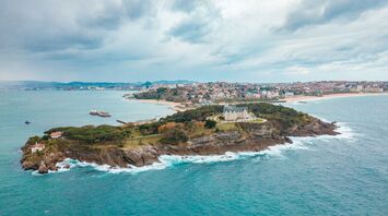 Aerial view of Santander coastline in northern Spain