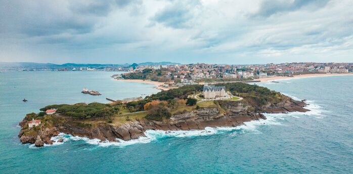Aerial view of Santander coastline in northern Spain