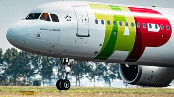 TAP Air Portugal aircraft landing at Porto Airport
