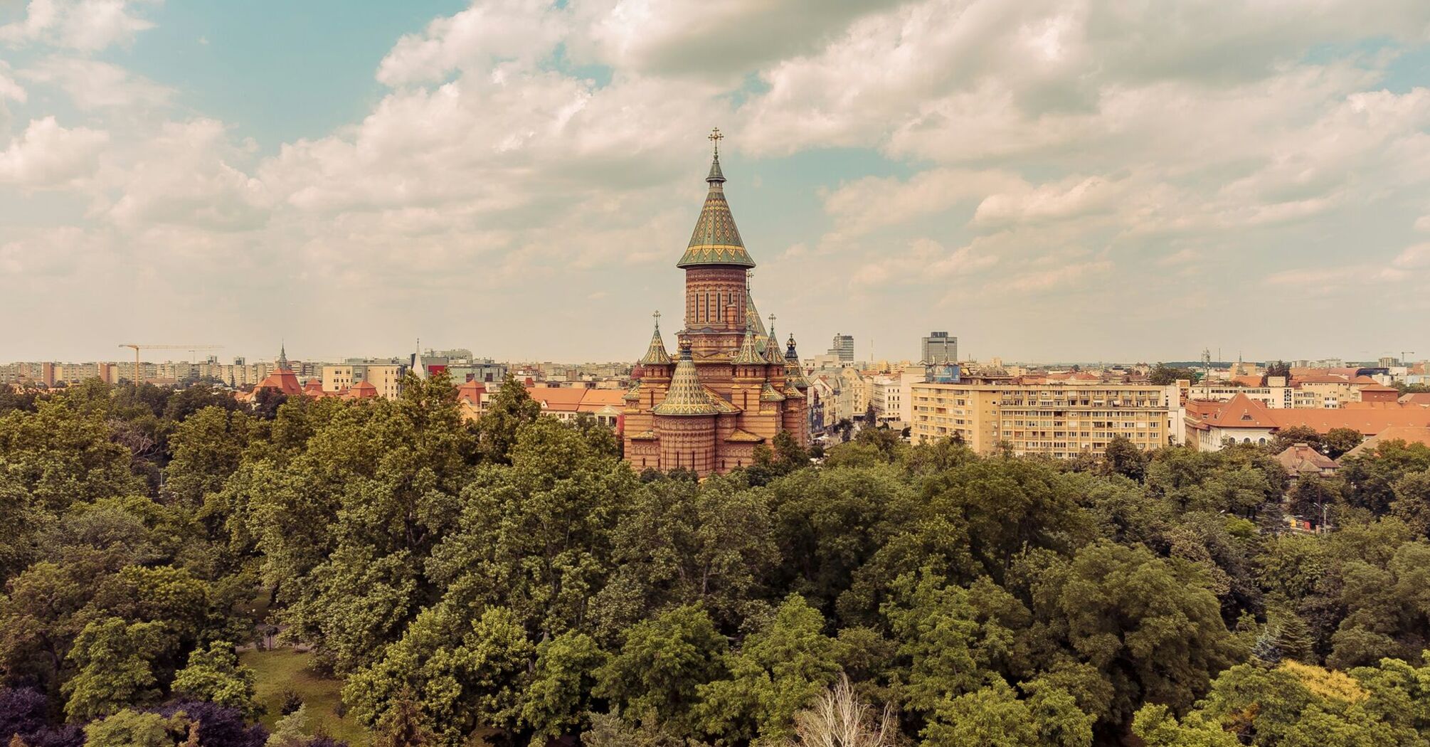 Timisoara Orthodox Cathedral seen from above