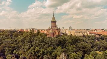 Timisoara Orthodox Cathedral seen from above
