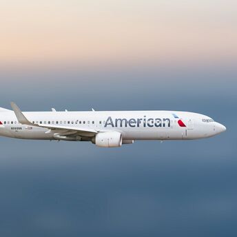 American Airlines aircraft in flight during winter travel operations