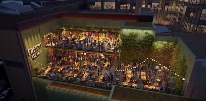 Freight Island rooftop food and entertainment space in Leeds