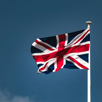 United Kingdom flag on flagpole