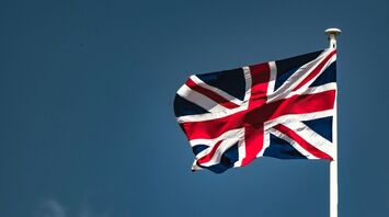 United Kingdom flag on flagpole