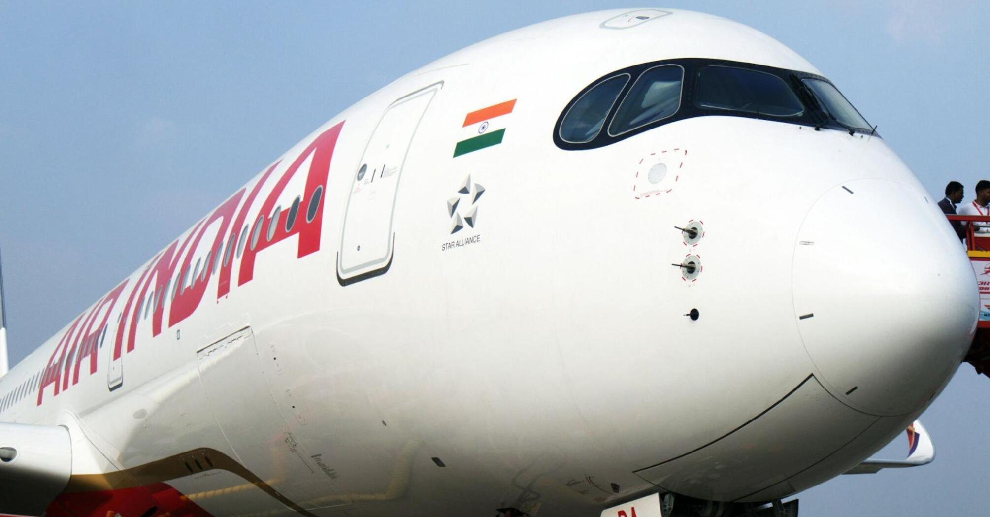 Air India wide-body aircraft on the ground before departure