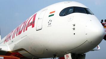 Air India wide-body aircraft on the ground before departure