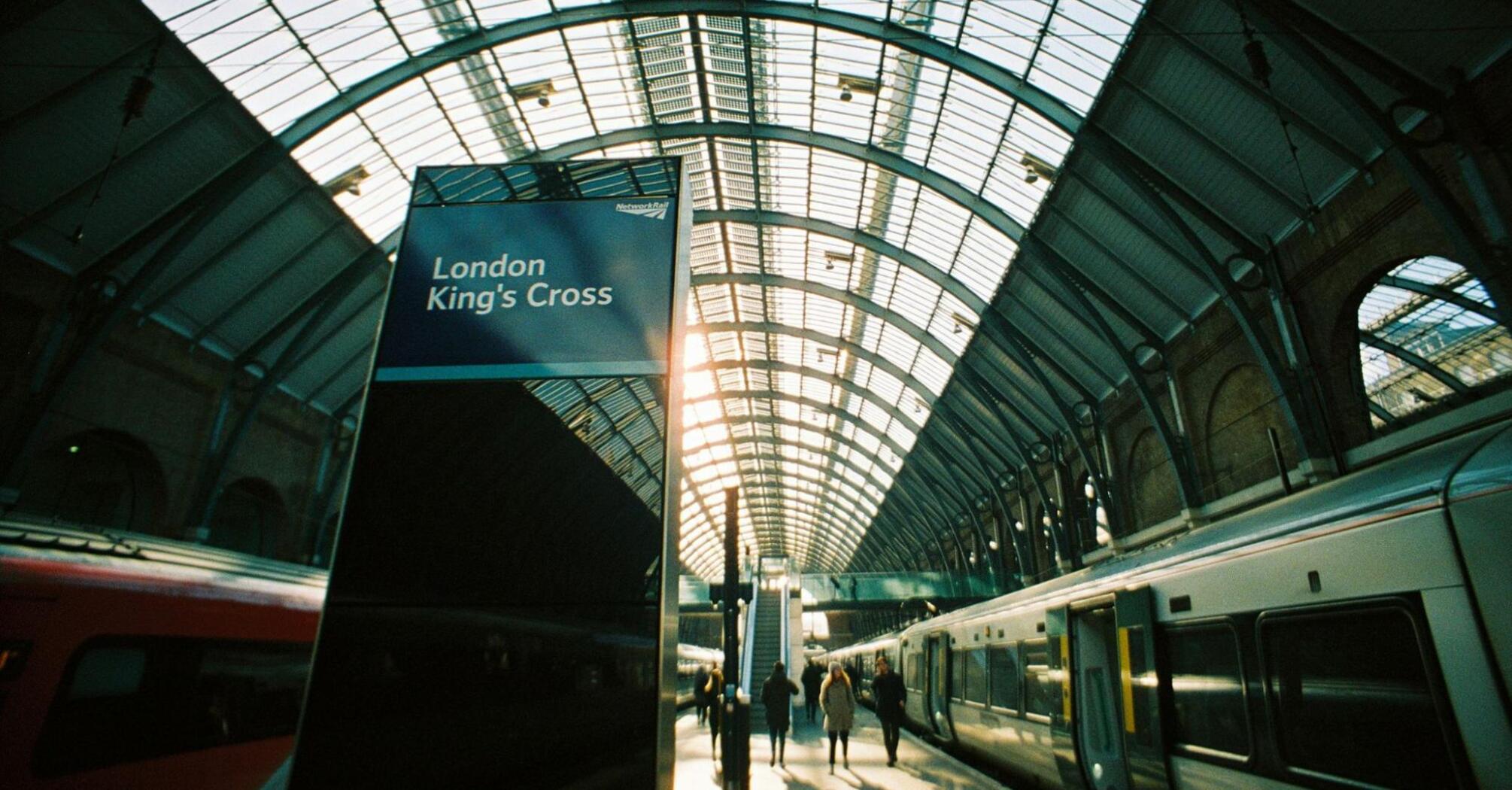 A train platform at London King’s Cross station