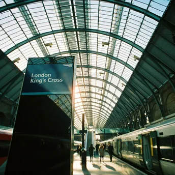A train platform at London King’s Cross station