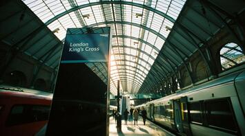 A train platform at London King’s Cross station