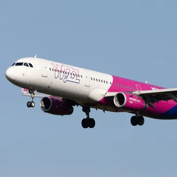 Wizz Air aircraft operating a scheduled European flight