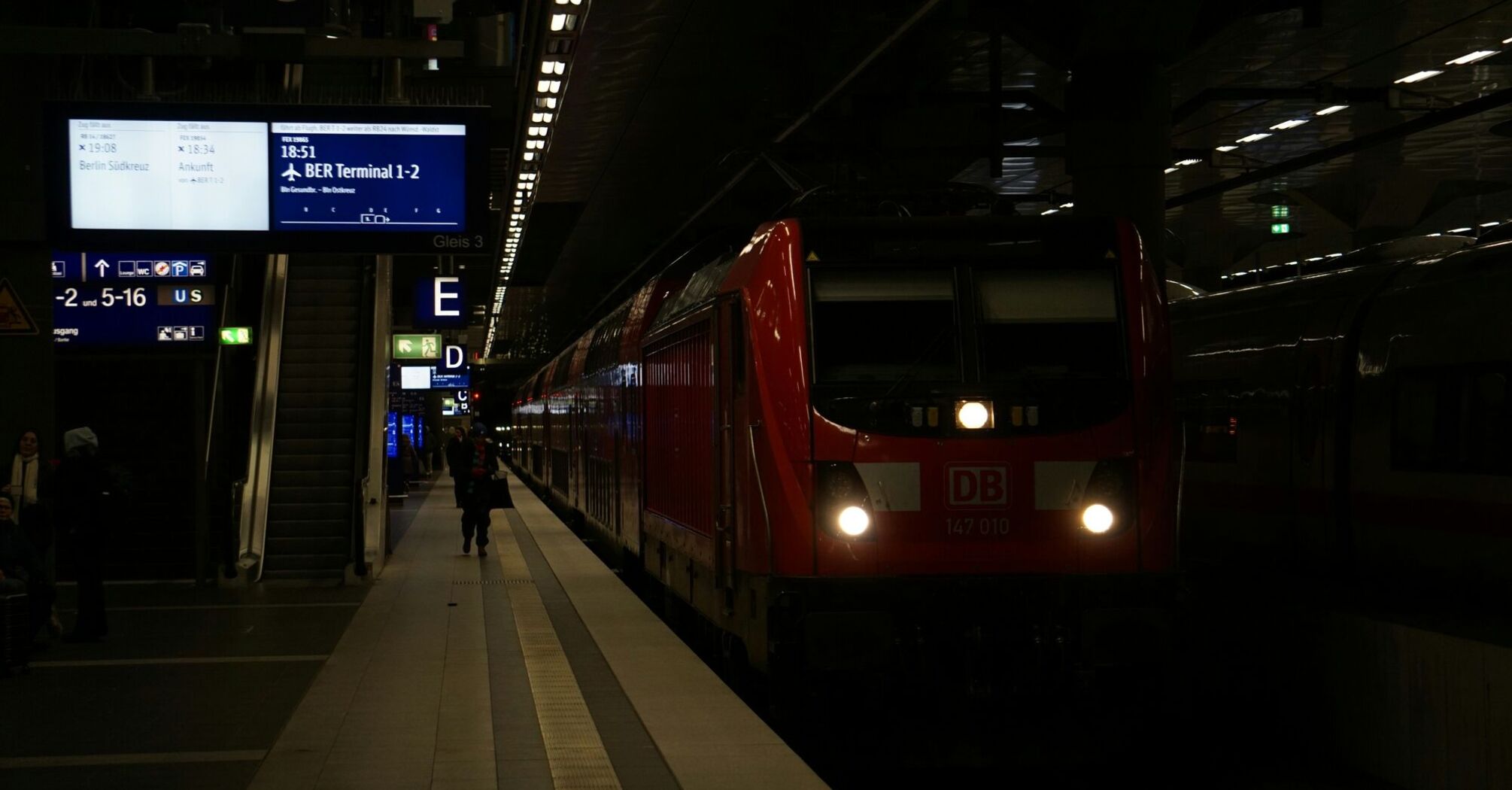 Regional train at Berlin station serving airport-bound routes
