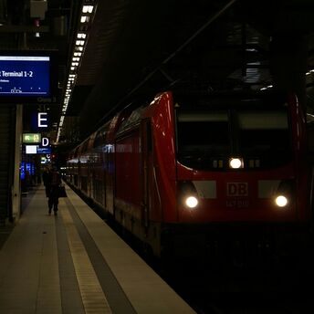 Regional train at Berlin station serving airport-bound routes
