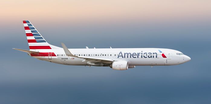 American Airlines aircraft operating scheduled passenger flight