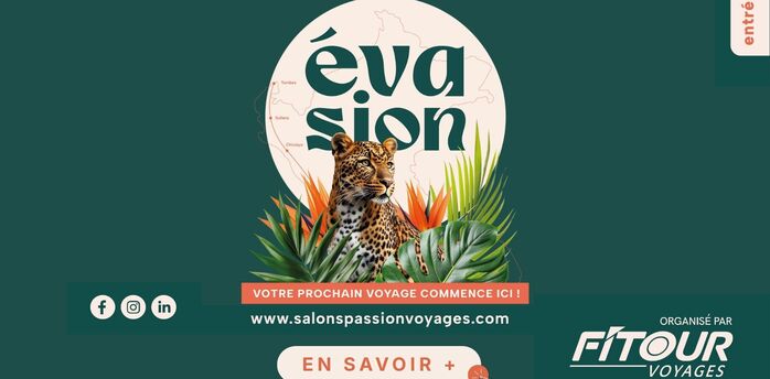Salon Passion Voyages 2026 travel exhibition poster by Fitour