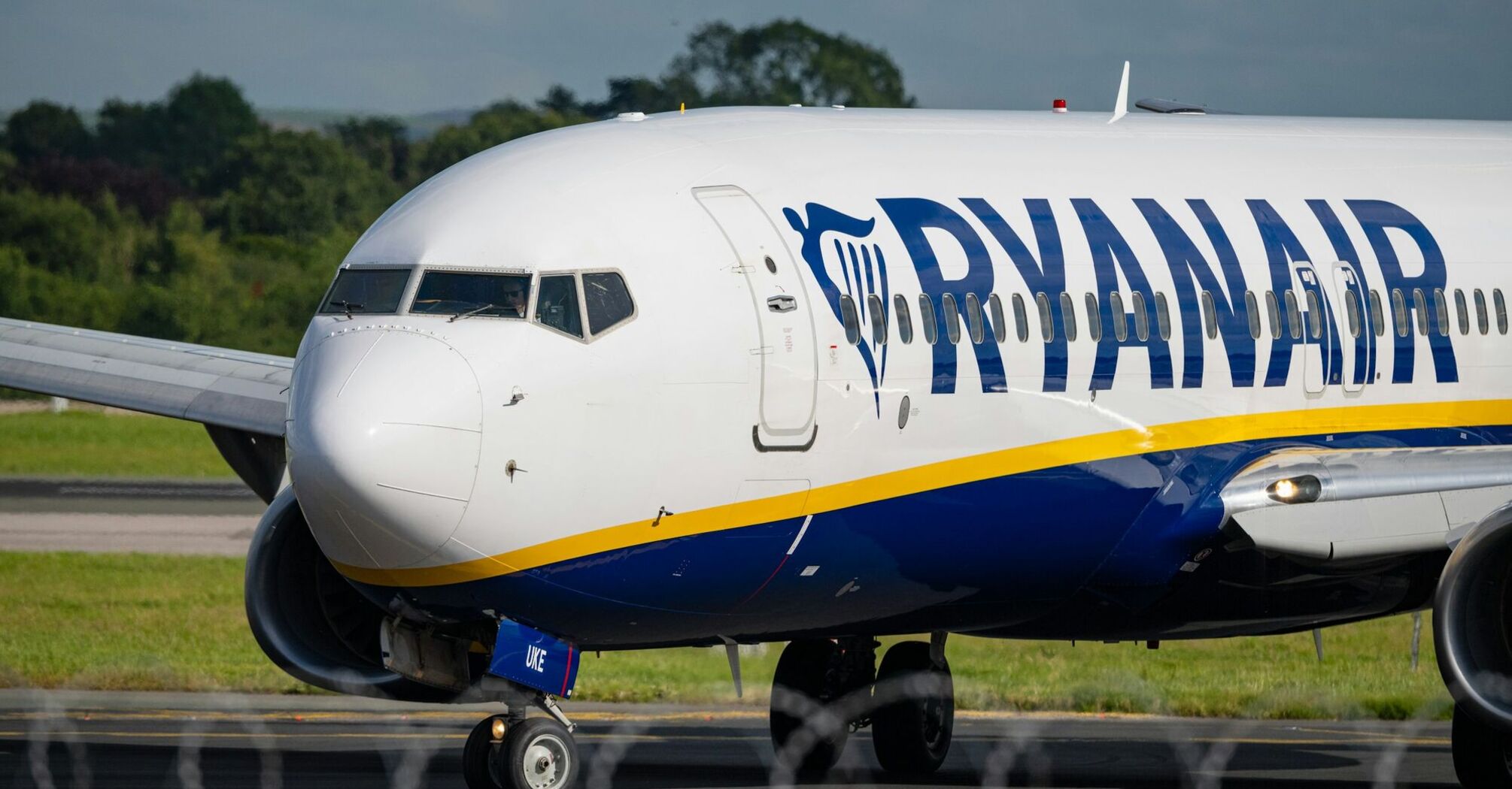 Ryanair passenger aircraft on an airport runway