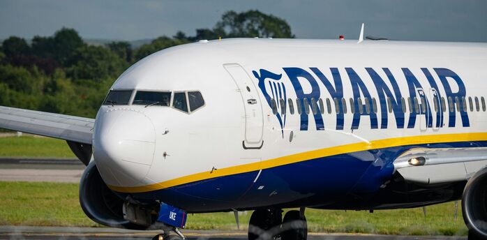 Ryanair passenger aircraft on an airport runway
