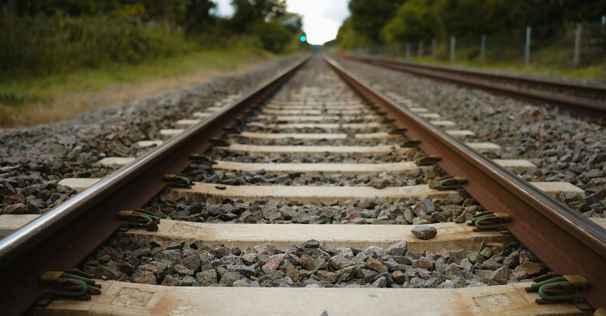 Railway tracks stretching into the distance