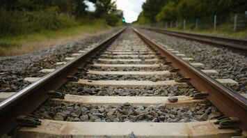 Railway tracks stretching into the distance