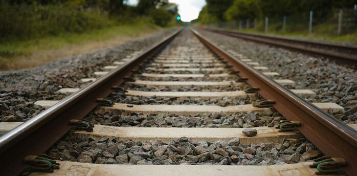 Railway tracks stretching into the distance