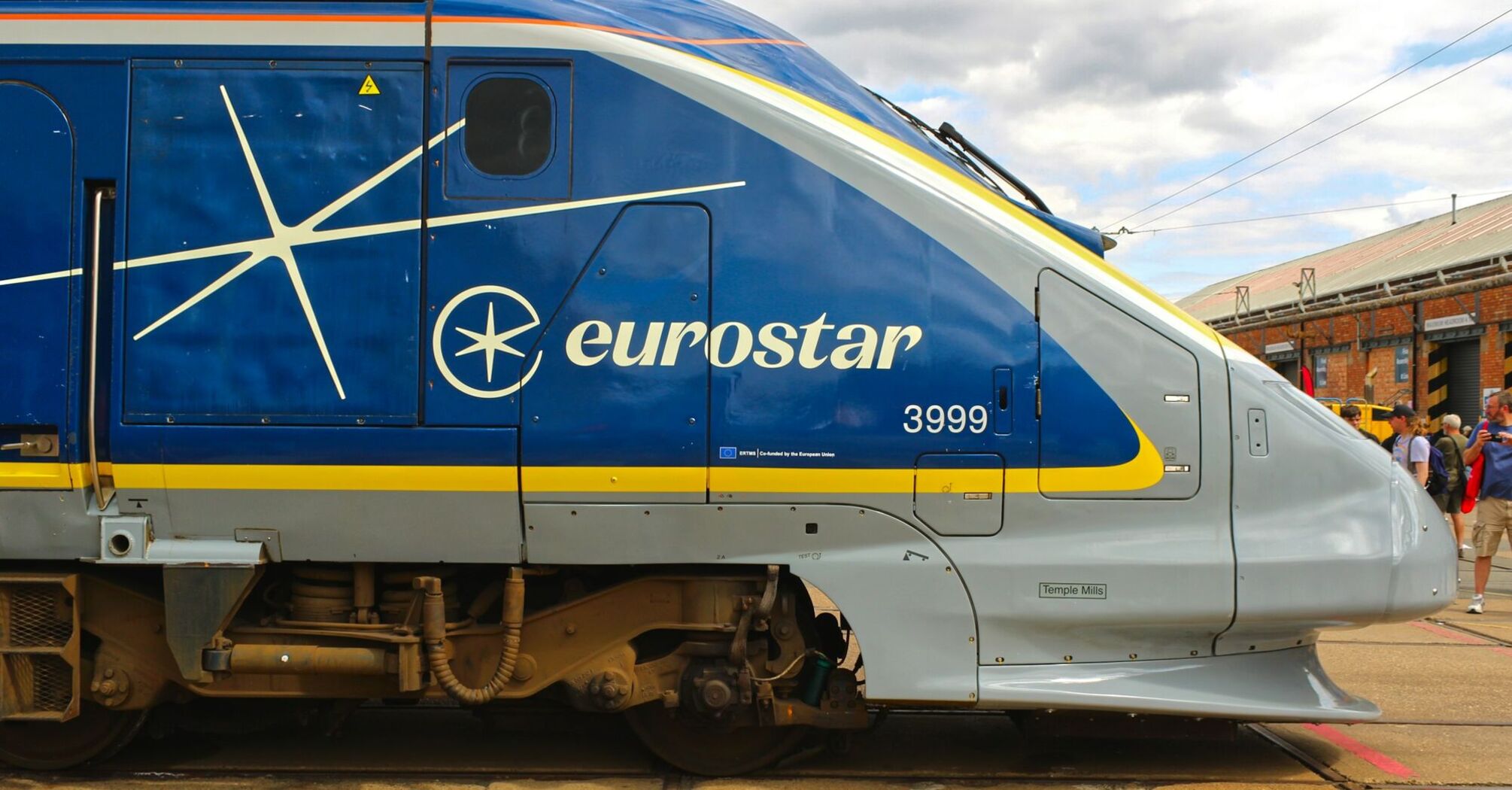 Close-up of a Eurostar high-speed train