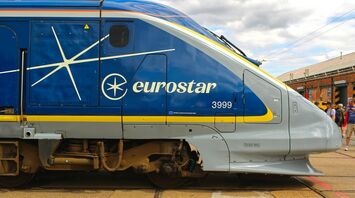 Close-up of a Eurostar high-speed train