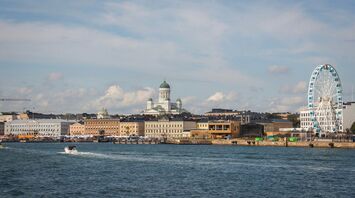 Helsinki waterfront with cathedral and Ferris wheel
