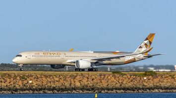 Etihad Airways Airbus A350 aircraft on a runway