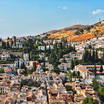 Granada's hillside neighbourhoods and historic buildings