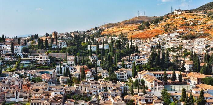 Granada's hillside neighbourhoods and historic buildings