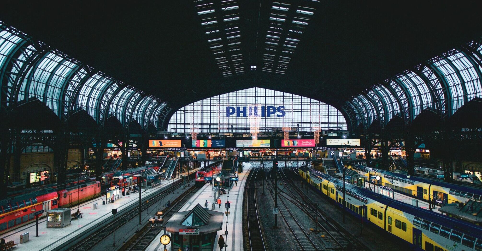 Trains at Hamburg Hauptbahnhof railway station