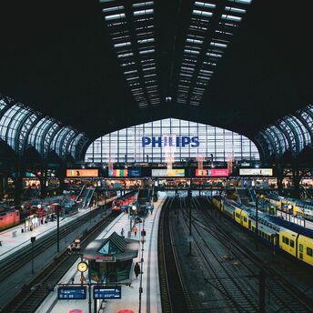 Trains at Hamburg Hauptbahnhof railway station