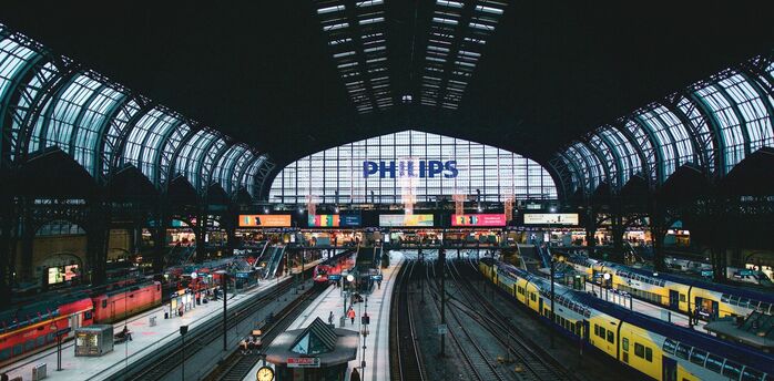 Trains at Hamburg Hauptbahnhof railway station