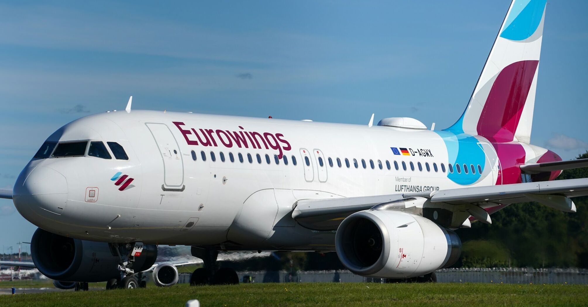 Eurowings passenger aircraft on the ground at an airport