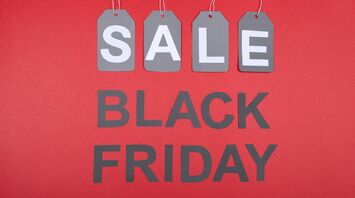 Black Friday sale sign on a red background
