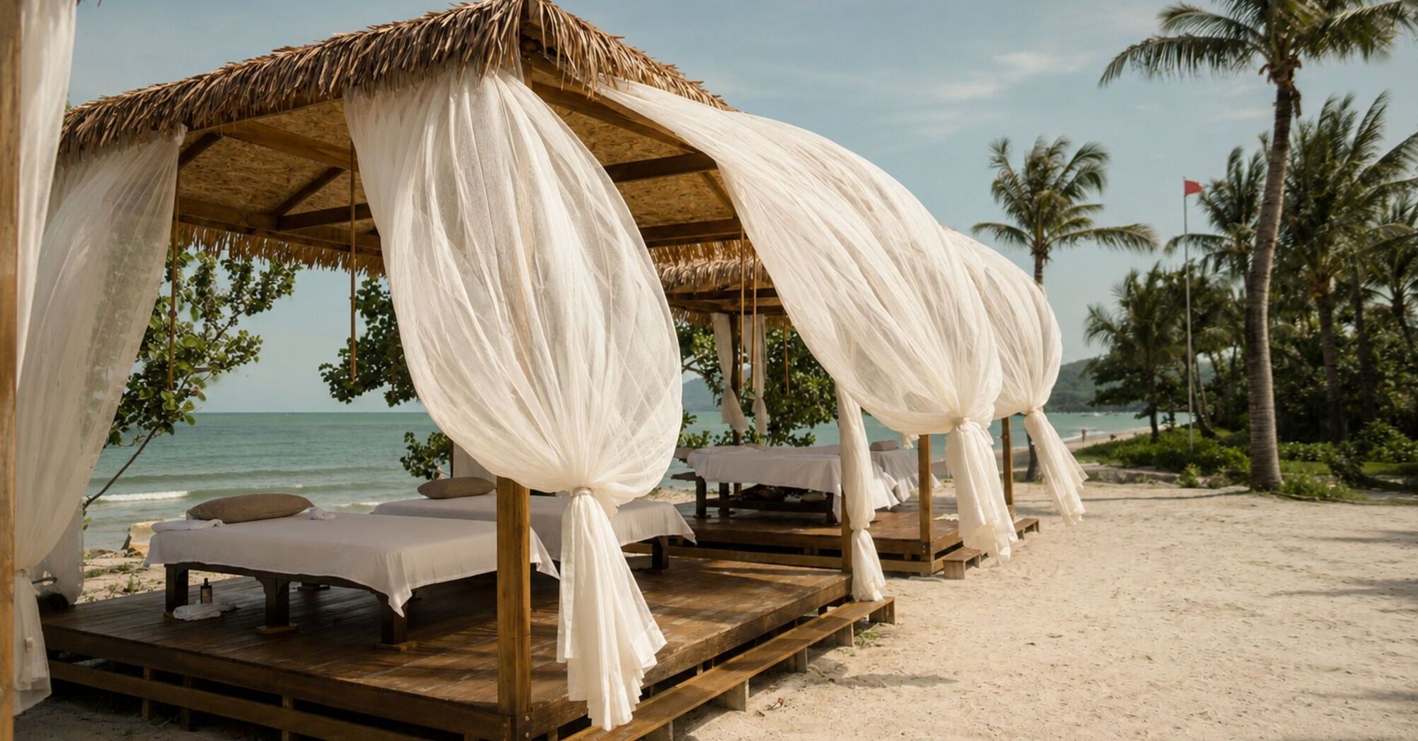 Beach massage cabanas at Anantara Koh Yao Yai